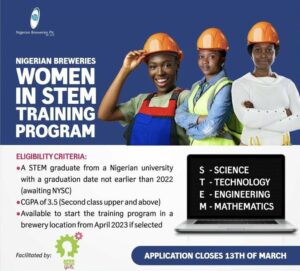 Nigerian Breweries Women-in-STEM Training (pre-internship) Program 2023