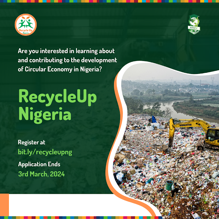 RecycleUp Nigeria Innovation Programme for Young Innovators and Entrepreneurs 2024