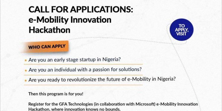 e-Mobility (Electric Mobility) Innovation Hackathon For Entrepreneurs and Startups in Nigeria Over |USD$75,000 worth of benefits available
