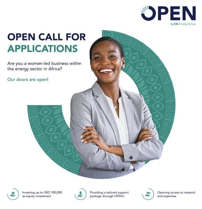 CSI Energy Group OPEN Equity funding program for African women-led businesses.