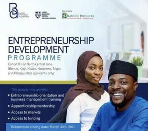 The BOI-LBS Entrepreneurship Development Program 2023 for Young Nigerians.