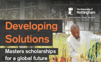 The University of Nottingham Developing Solutions Masters Scholarships 2023