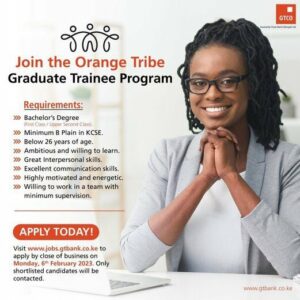 GTCO Orange Tribe Graduate Trainee Program 2023 for Young Graduates.