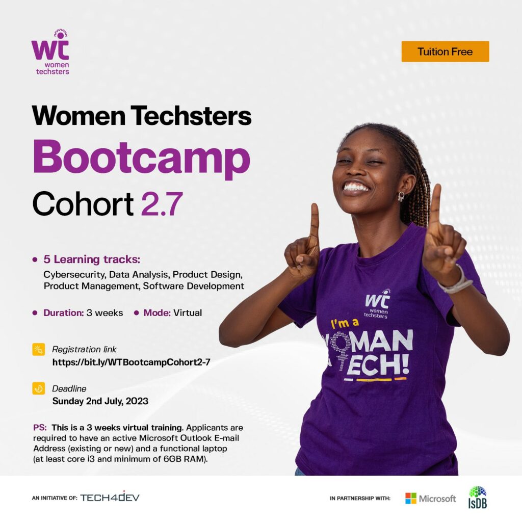 Women Techsters Tech Bootcamp (Cohort 2.7)