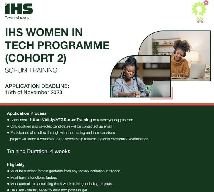 IHS Towers Remote Women in Tech Programme for Female Nigerian Graduates 2023