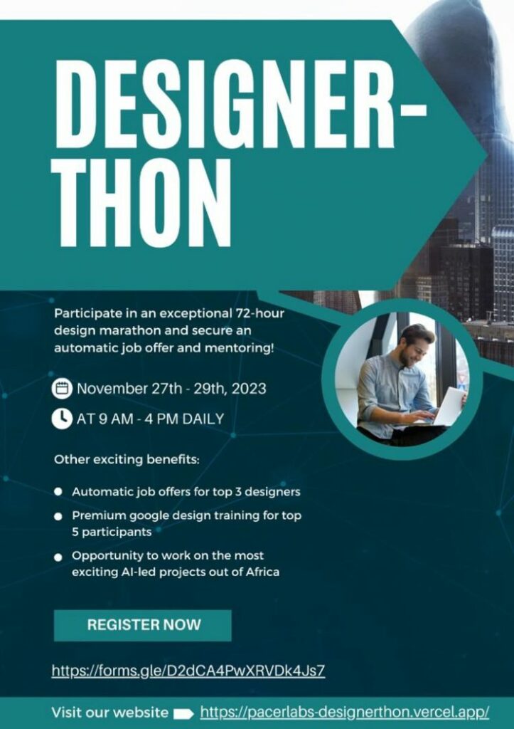 Call For Applications: Pacer Labs DesignerThon 2023 ( Google Design Training, Automatic Job offers and Personalized Mentoring)