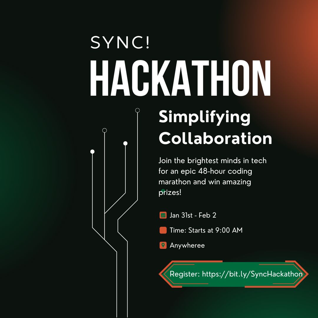 Call For Applications: Sync! Hackathon‘24 For Tech Enthusiasts ( Up to $550 Cash Prize)