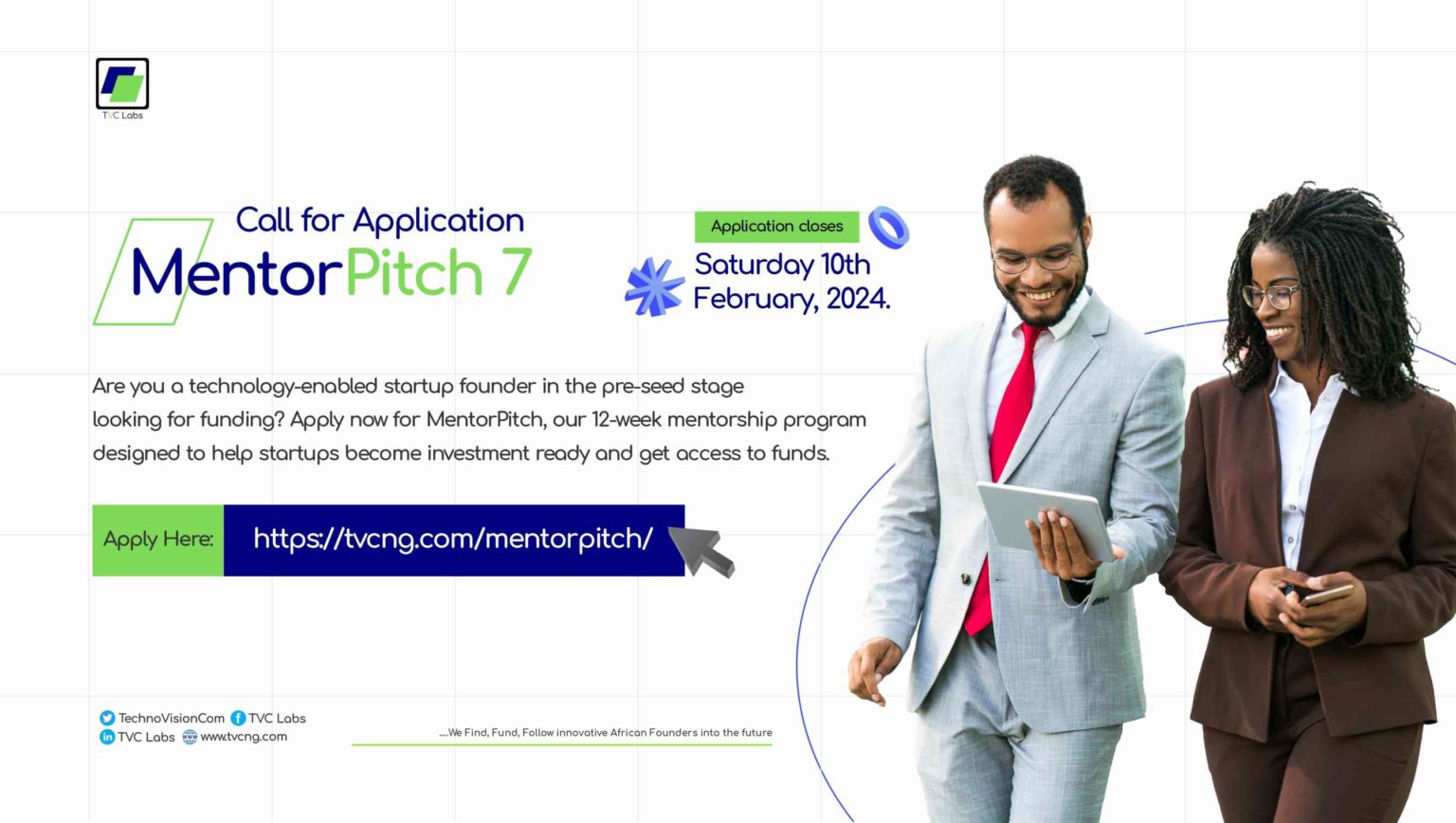 TVC Labs MentorPitch 7 Program for Pre-seed stage startups