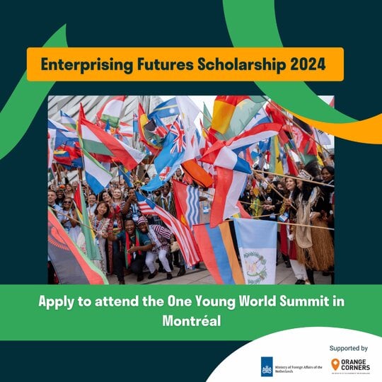 Enterprising Futures Scholarship to attend one young world summit in Canada 2024