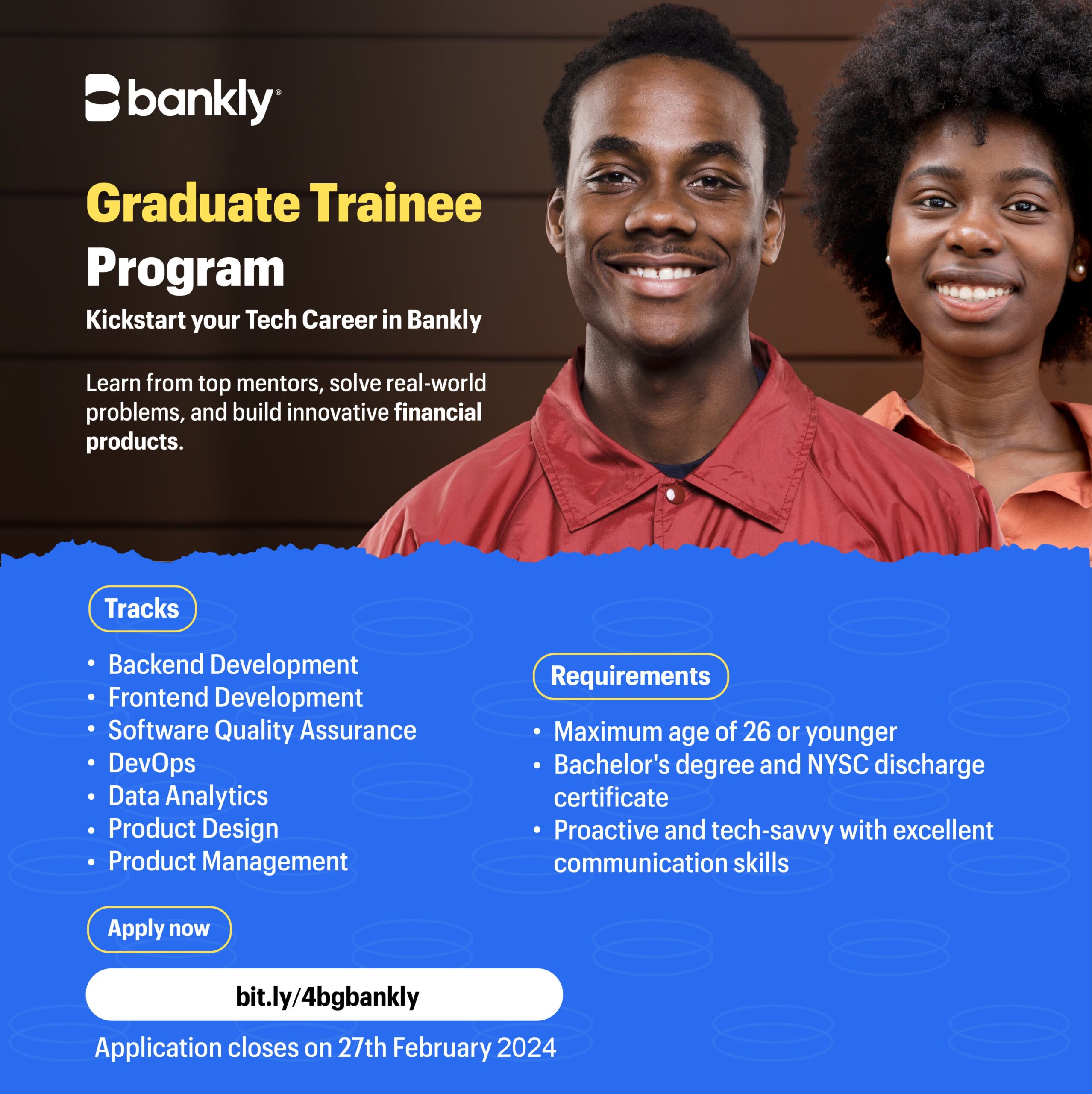 Call for Applications: Bankly Internship and Graduate Trainee Program 2024