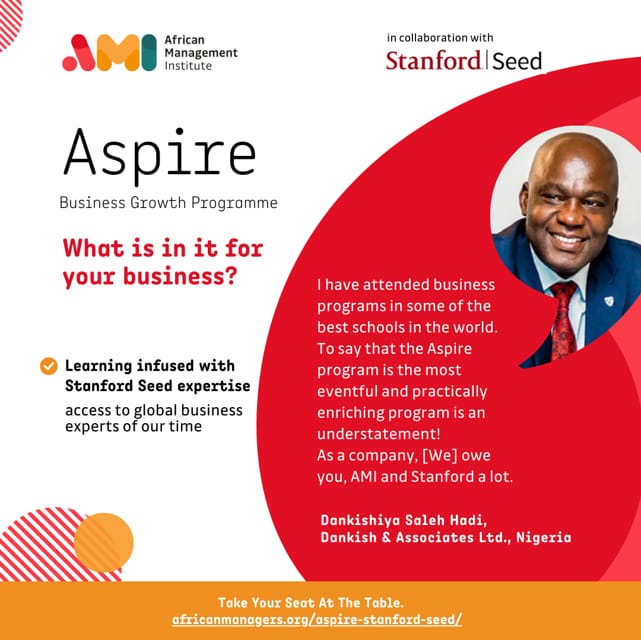 African Management Institute Aspire Program in Collaboration with Stanford Seed