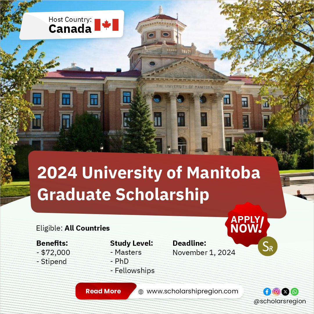 University of Manitoba Graduate Scholarship 2024/2025