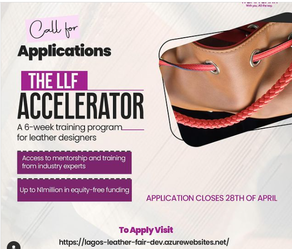 Wema Bank/LLF Accelerator Program 2024 |N1 million equity-free funding, Mentorship and training from industry experts