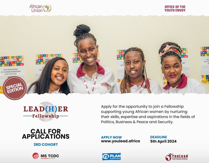 YouLead Africa Lead(H)er Fellowship Program 2024 for Young Eastern and Southern African Women |Fully Funded