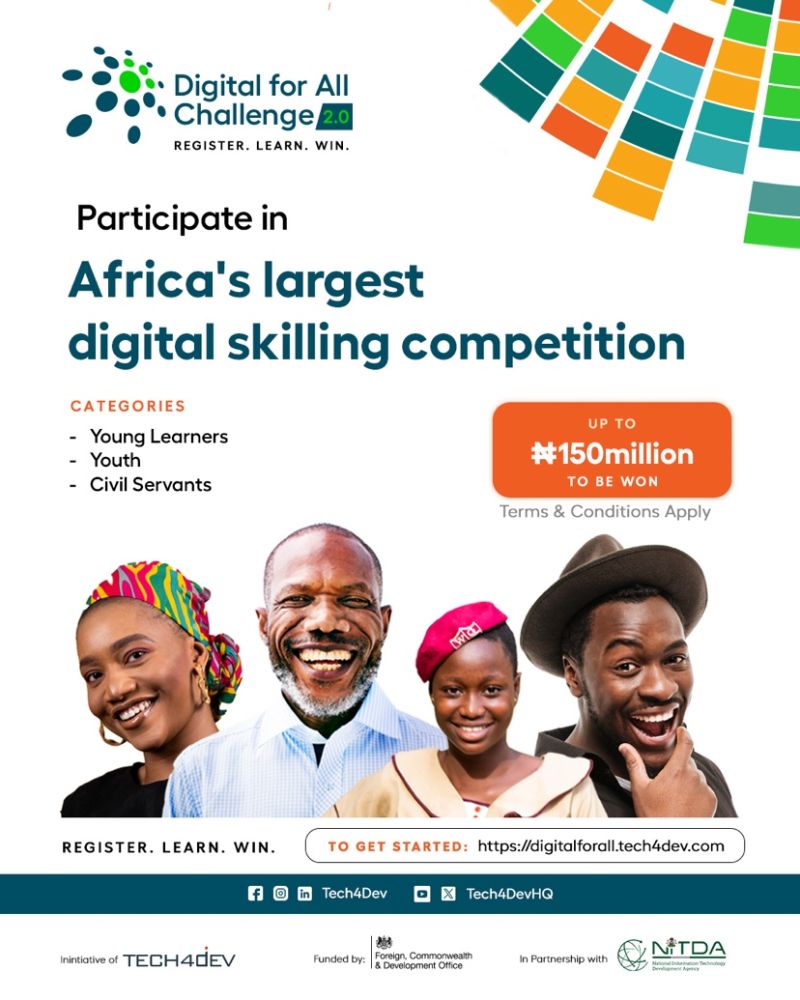 NITDA Tech4Dev Digital Skills Training for Nigerians