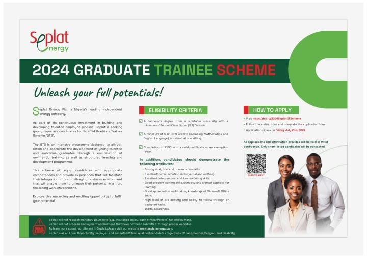 Seplat Energy Graduate Trainee Scheme 2024