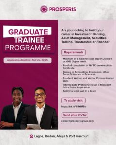 2025 Prosperis Graduate Trainee Program