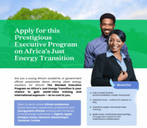 Blended Executive Program on Africa’s Just Energy Transition 2025 for Young African Academics & Energy Officials (Fully-funded)